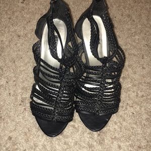 Black strappy heels